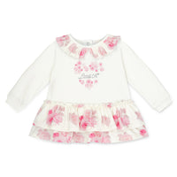 Little A Girls DARLA White Rose Print Dress