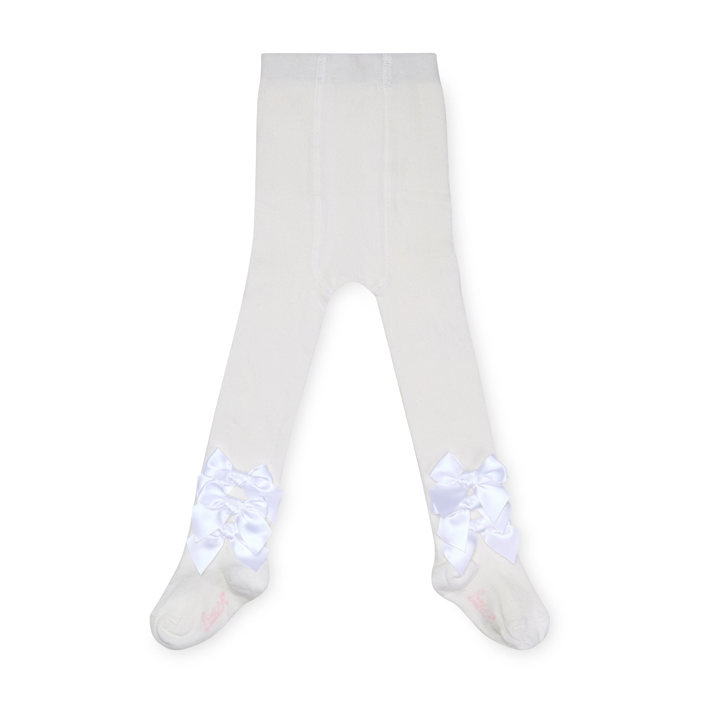 Little A Girls DIVINE White Bow Tights