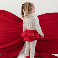 Little A Girls EVA Red Frilly Jam Pants Set