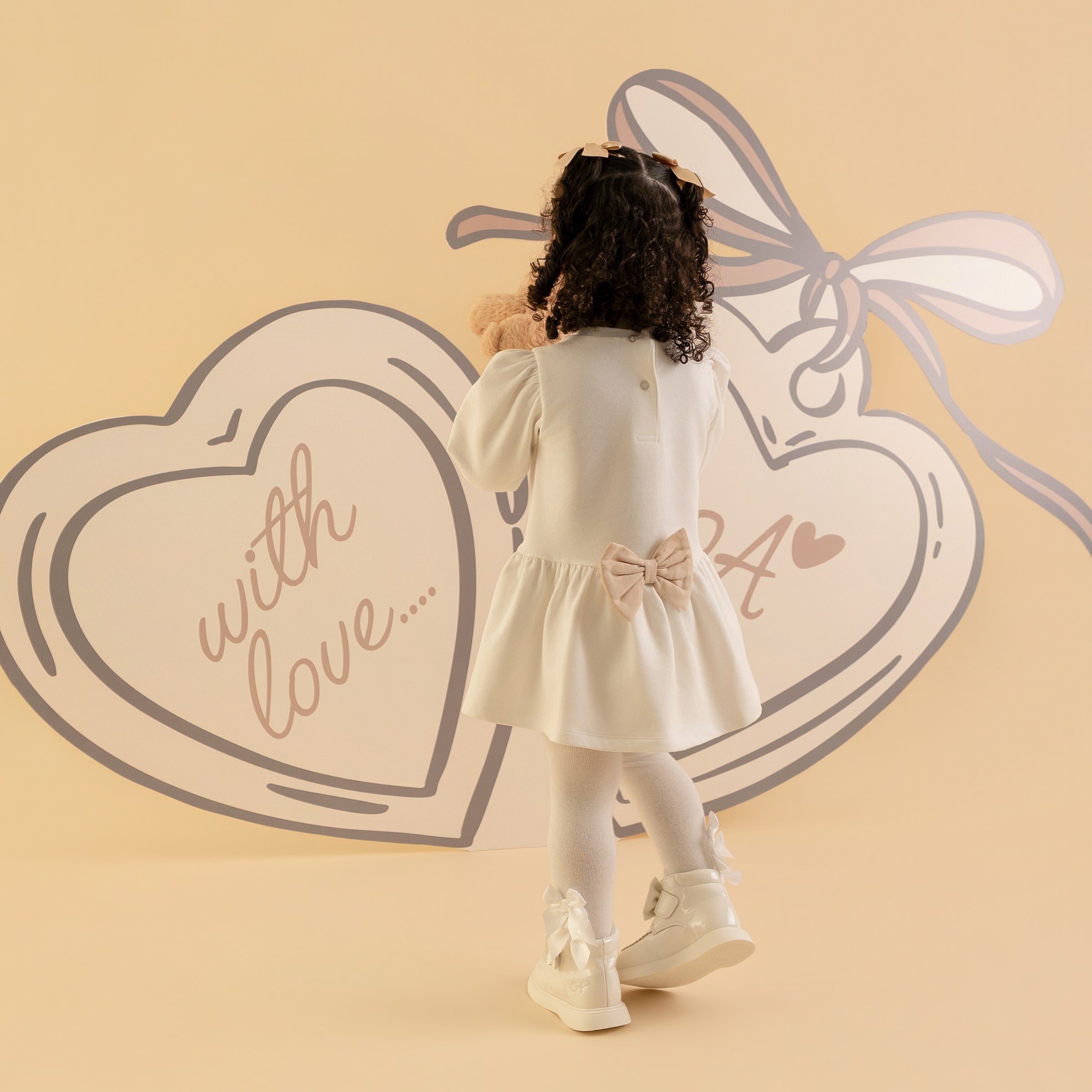 Little A Girls DELILAH White Bow Dress