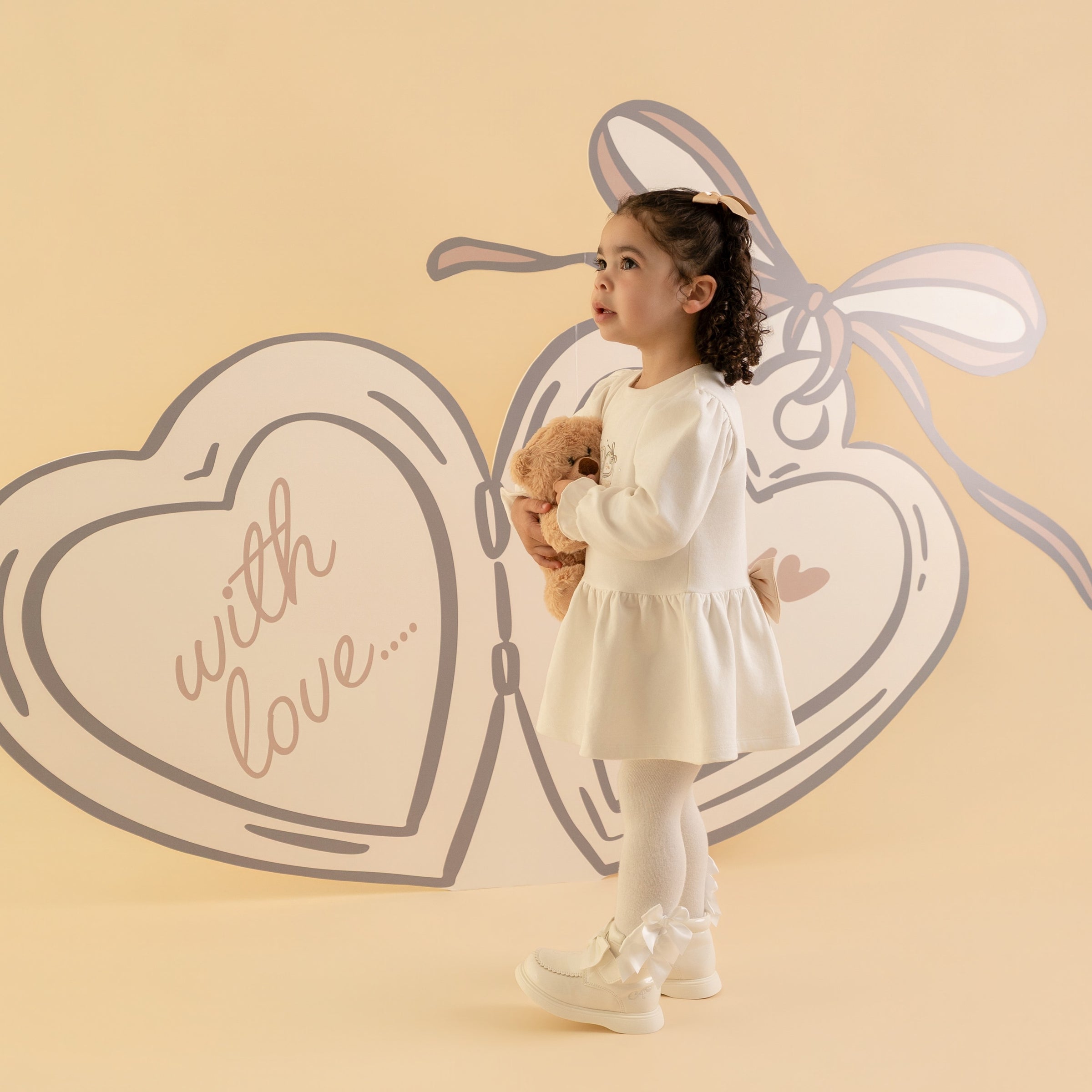 Little A Girls DELILAH White Bow Dress