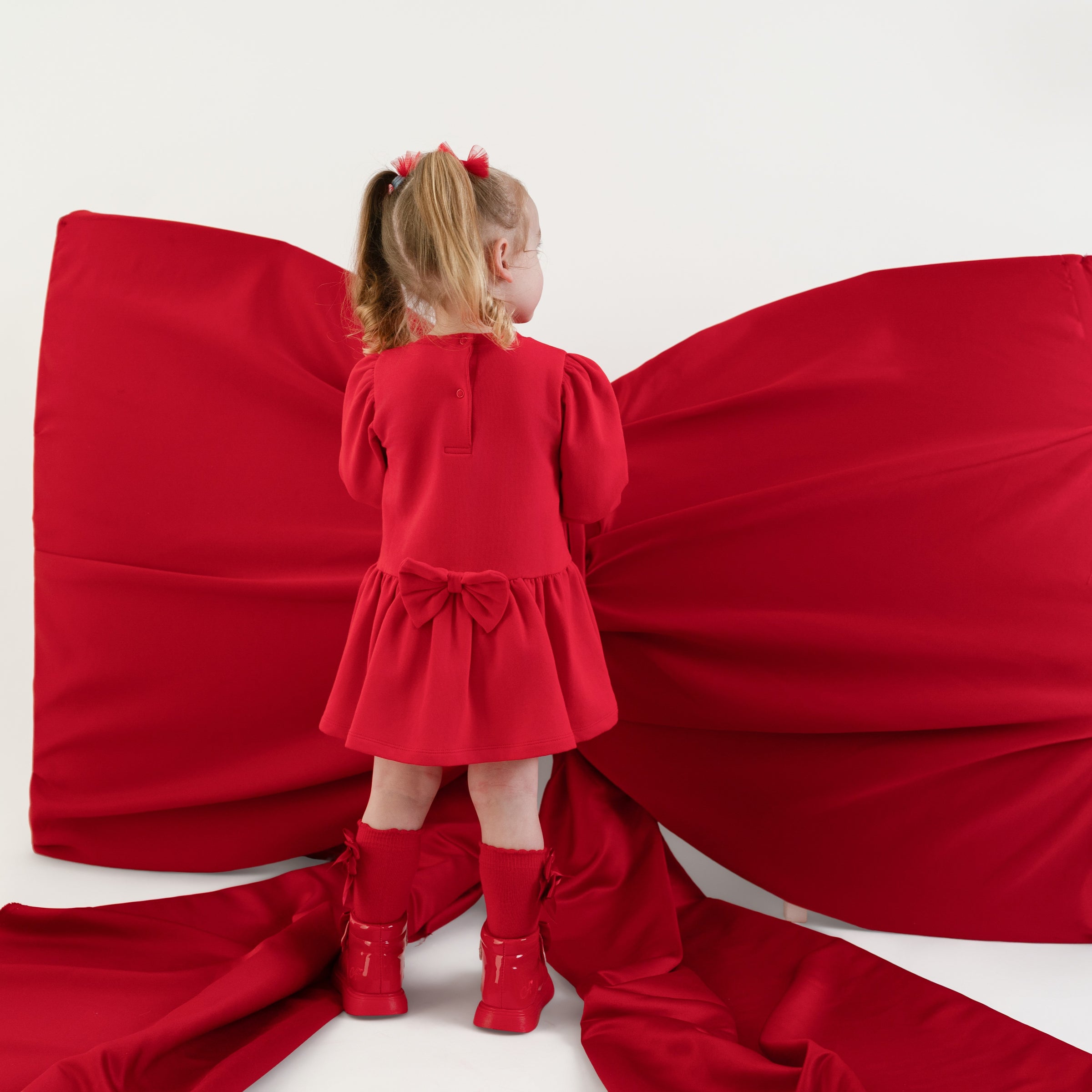 Little A Girls ESME Red Bow Dress