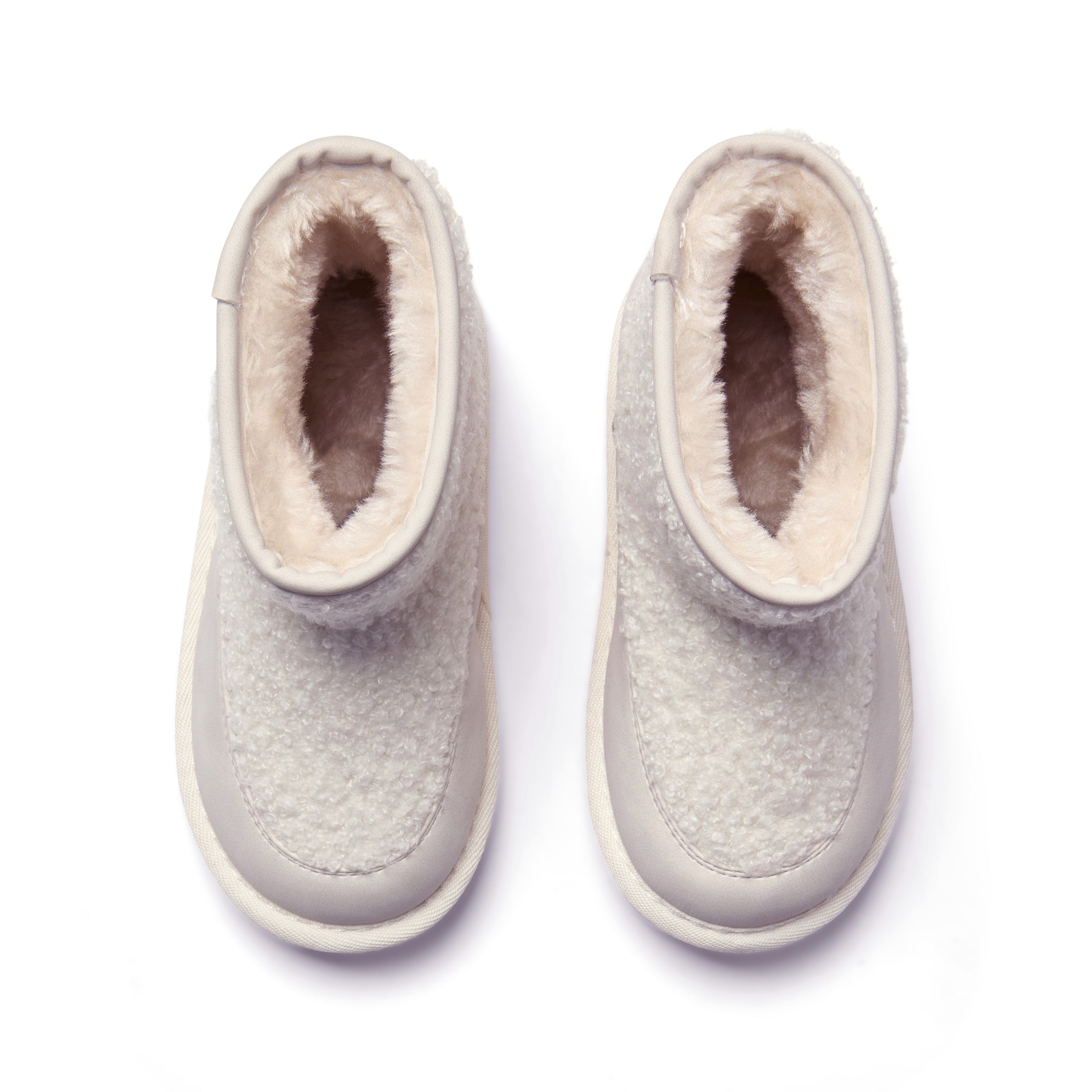 Little A Girls TEDDIE White Boucle Boots