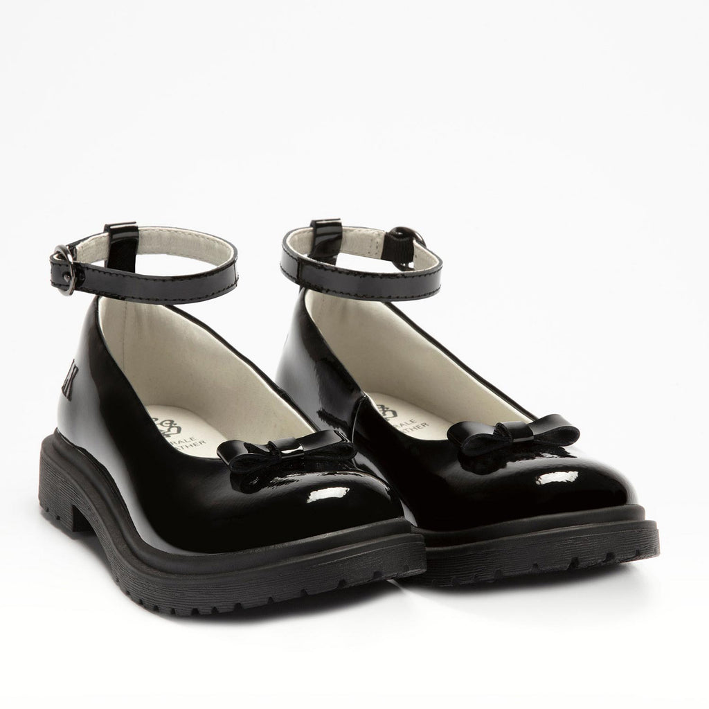AW23 Lelli Kelly ELSIE Black Patent Leather Bow School Shoes