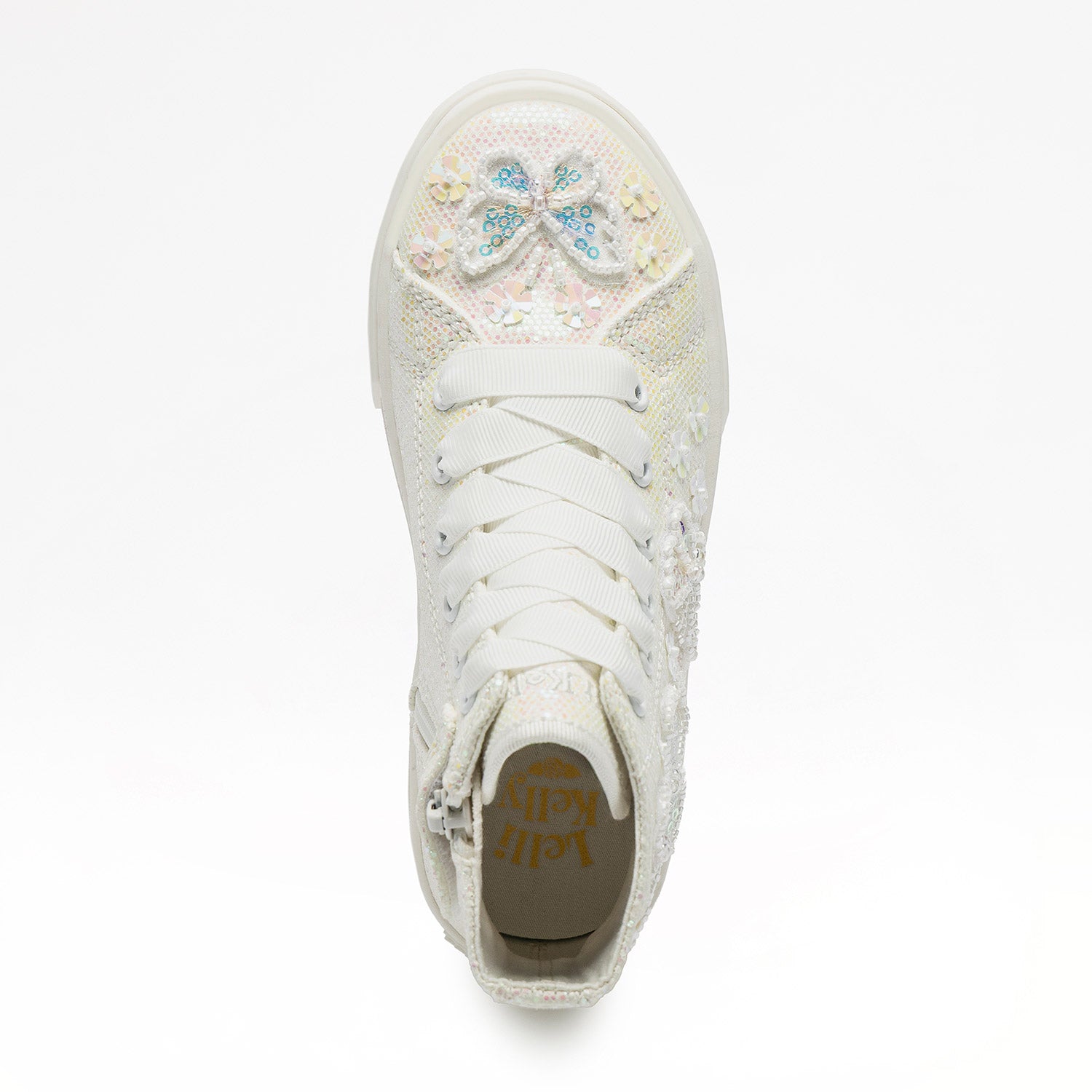 SS26 Lelli Kelly White Butterfly Floral Hi Tops