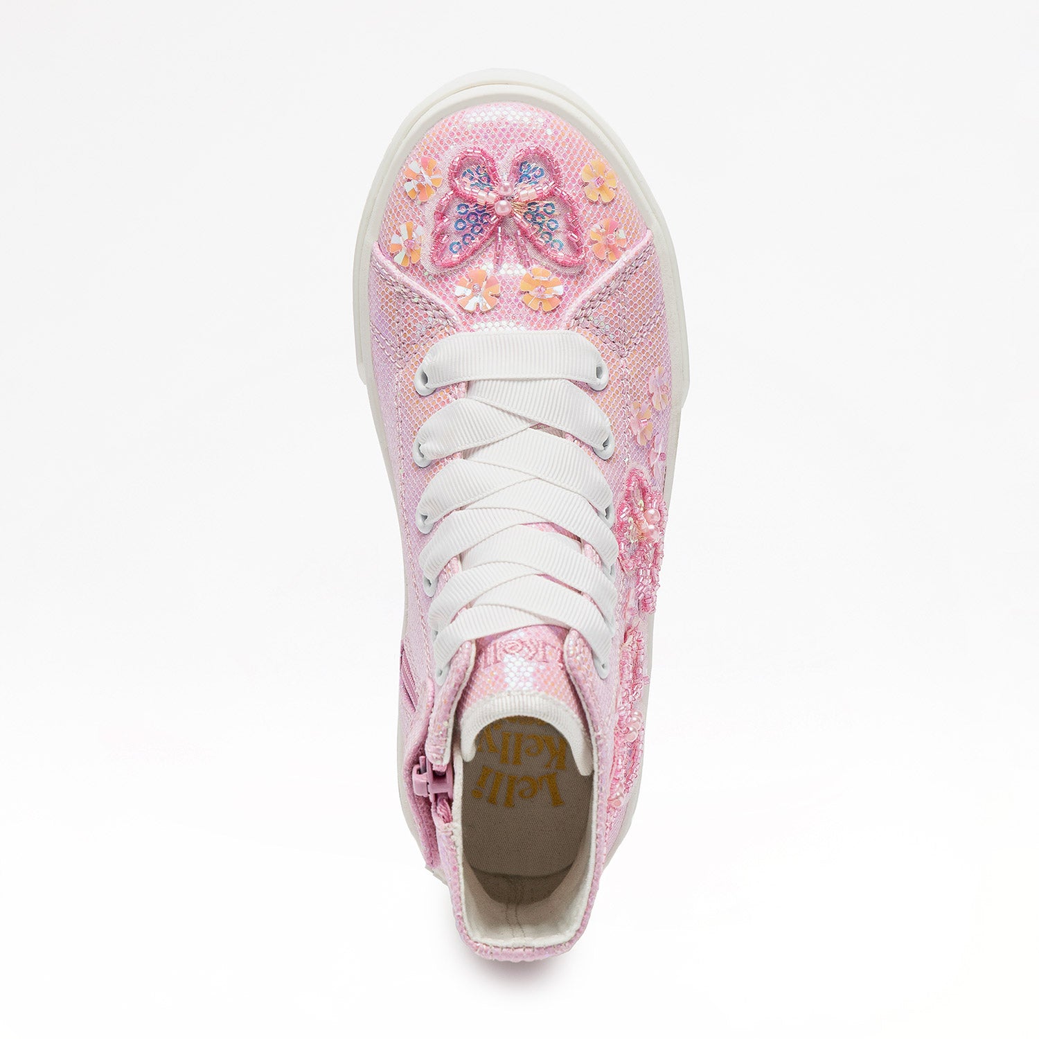 SS26 Lelli Kelly Pink & White Butterfly Floral Hi Tops