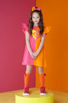 SS24 ADee MINDY Hot Pink Colour Block Sweat Dress