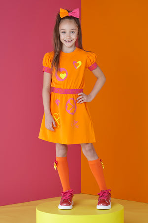 SS24 ADee MILLIE Bright Orange Tape Sweat Dress