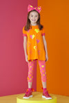 ADee MOANA Bright Orange Tape Legging Set