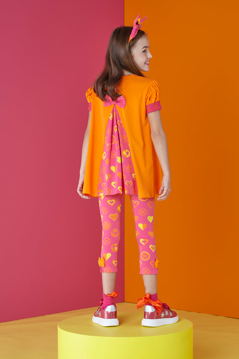 ADee MOANA Bright Orange Tape Legging Set
