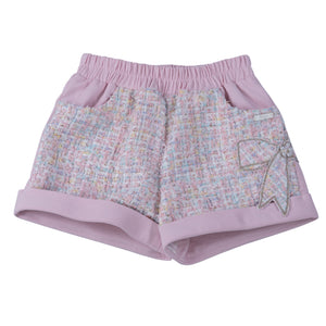 AW23 Daga Pink Logo Multicoloured Bow Shorts Set