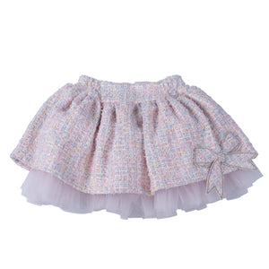 AW23 Daga Pink Logo Multicoloured Bow Skirt Set