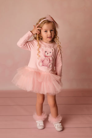 AW24 Daga Pink Teddy Bear Tulle Dress