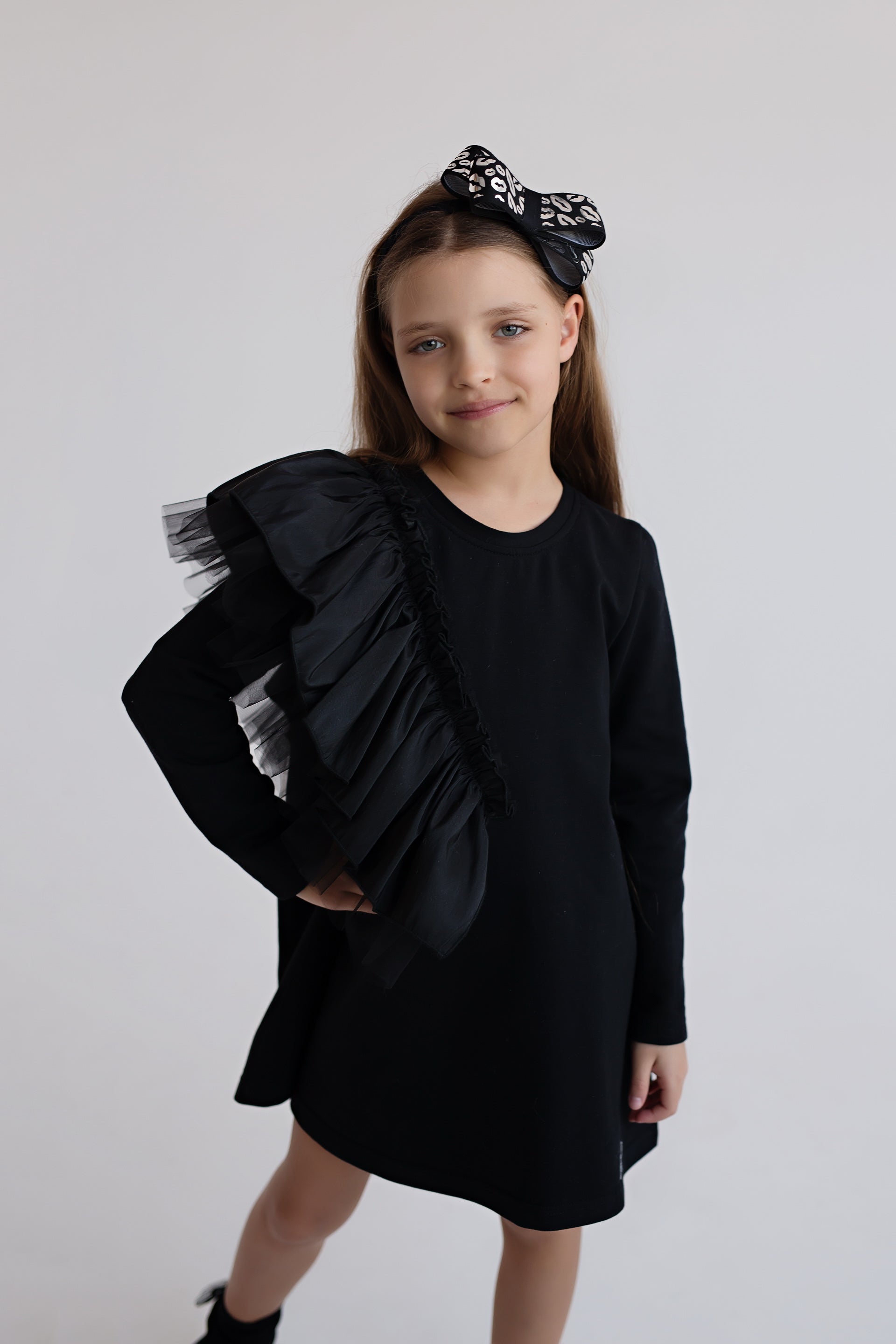 Daga Black Tulle Frill Dress