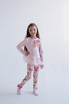 Daga Pink & Gold Paper Clip Bow Tulle Legging Set