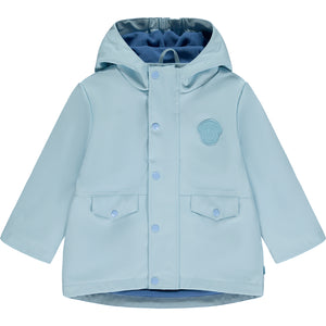 AW23 Mitch & Son NELSON Sky Blue Badge Pockets Hooded Raincoat / Jacket