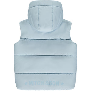 AW23 Mitch & Son NEIL Sky Blue Hooded Puffer Gilet / Gillet