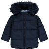 AW23 Mitch & Son PARKER Blue Navy Faux Fur Hooded Coat / Jacket
