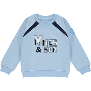 AW23 Mitch & Son PATRICK Light Blue Navy & White Logo Sweatshirt Set
