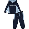 AW23 Mitch & Son PALMER Navy & Light Blue White Logo Panel Hooded Tracksuit