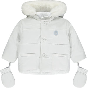 AW23 Mitch & Son Mini ROMAN White Fur Trimmed Jacket / Coat With Mittens
