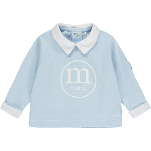 AW23 Mitch & Son Mini RYLAN Sky Blue & White Logo Soft Trouser Set