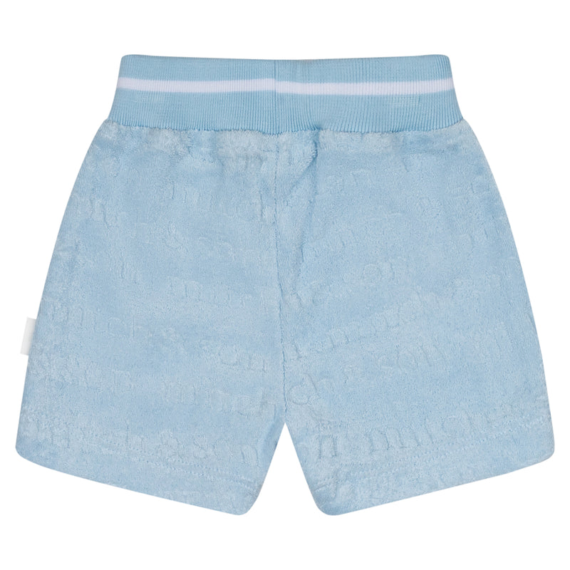Mitch & Son Mini SEBASTIAN Sky Blue Terry Towelling Sweatshirt & Short 3 Piece Set