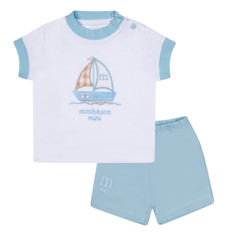 SS24 Mitch & Son Mini SUTTON Bright White Boat Short Set