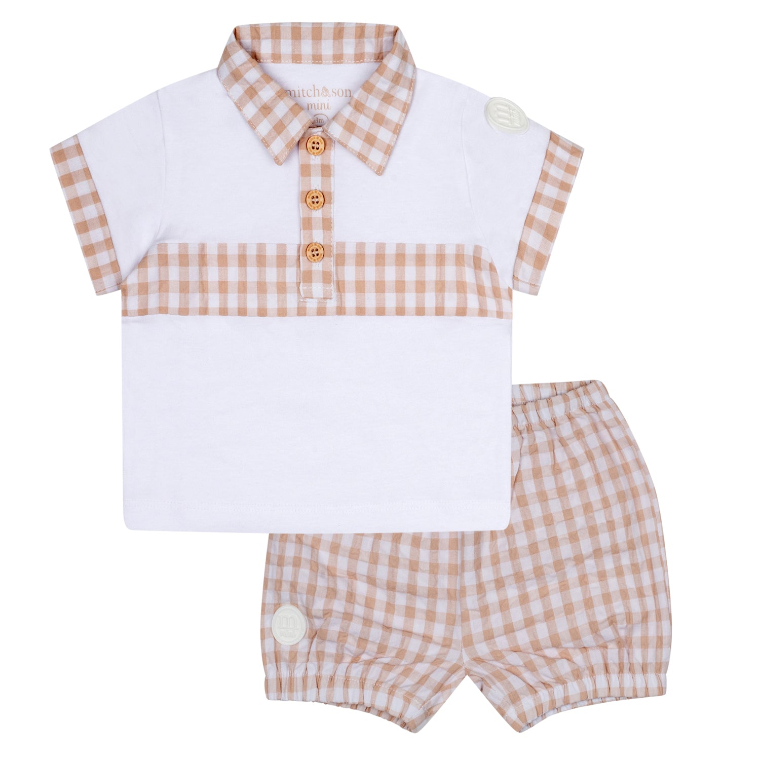 Mitch & Son Mini SAMUEL Bright White Polo Short Set