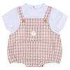Mitch & Son Mini SLOAN Sand Check Romper