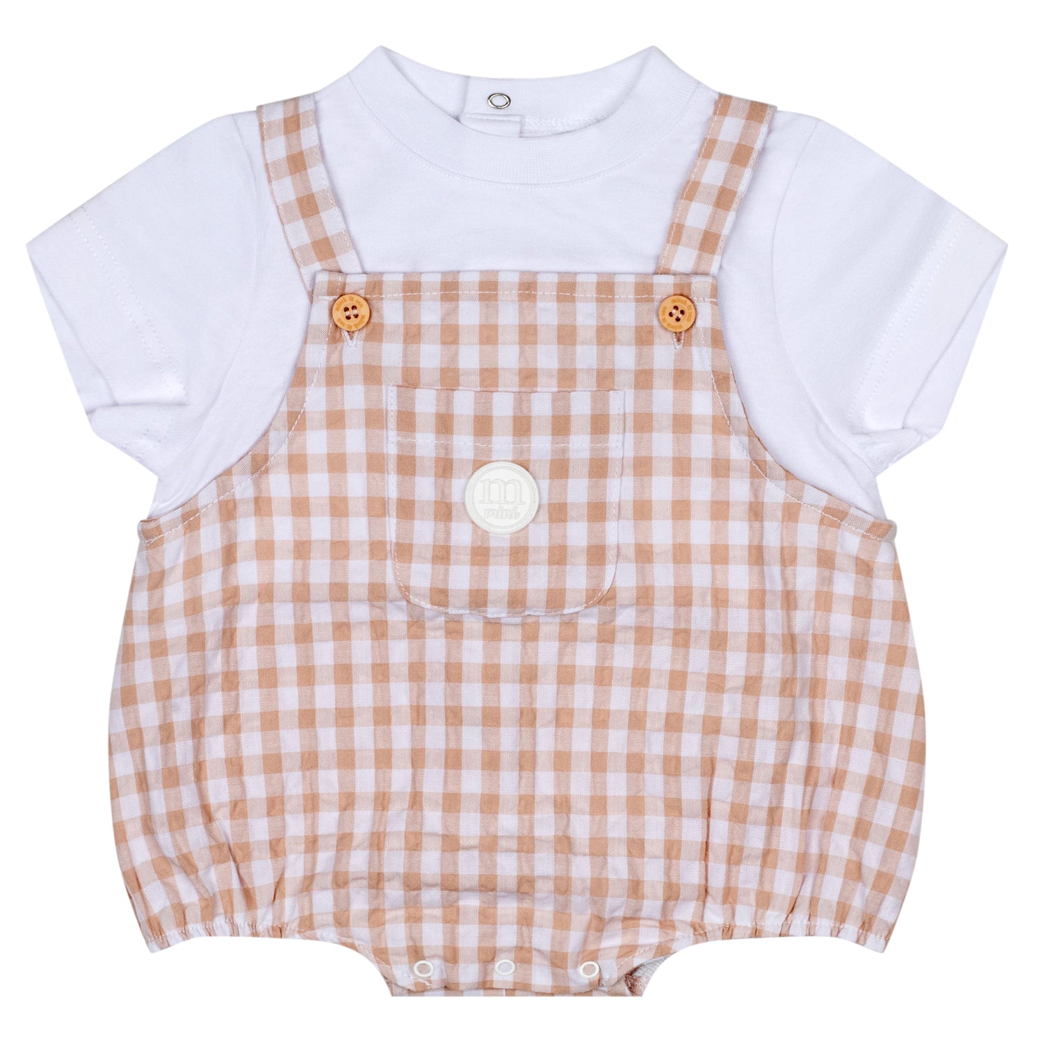 Mitch & Son Mini SLOAN Sand Check Romper