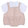 Mitch & Son Mini SLOAN Sand Check Romper