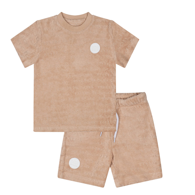 SS24 Mitch & Son TERRY Sand Logo Terry Towelling Short Set