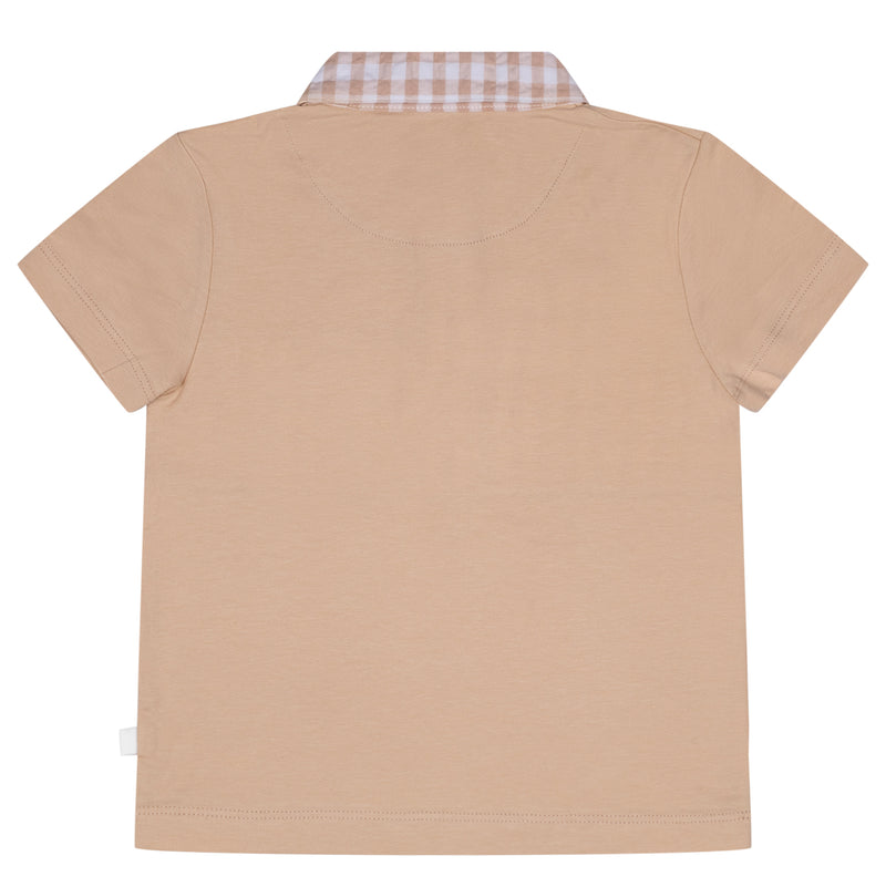 Mitch & Son TATE Sand Gingham Polo Short Set