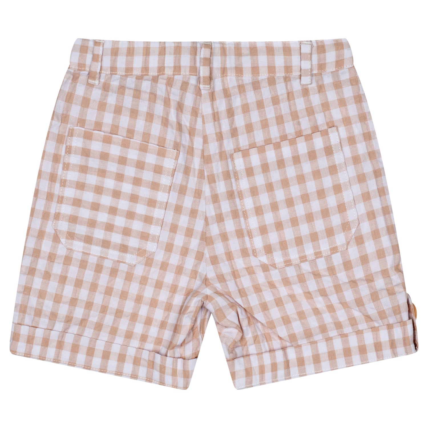 Mitch & Son TATE Sand Gingham Polo Short Set