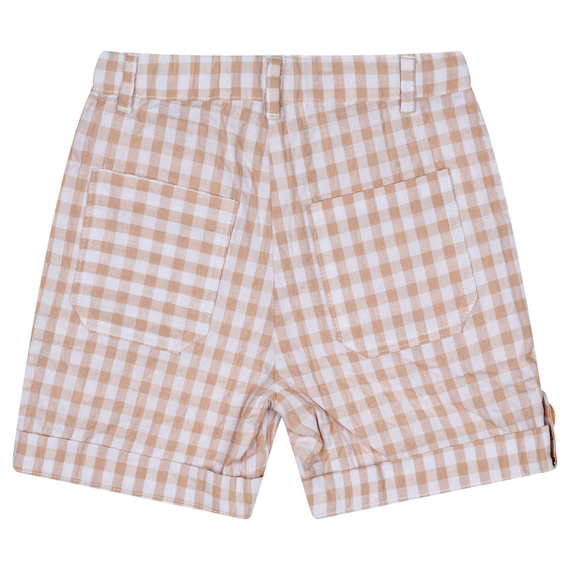 Mitch & Son TATE Sand Gingham Polo Short Set
