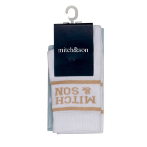 SS24 Mitch & Son TAMIR Pale Blue & Bright White 2 Pack of Socks