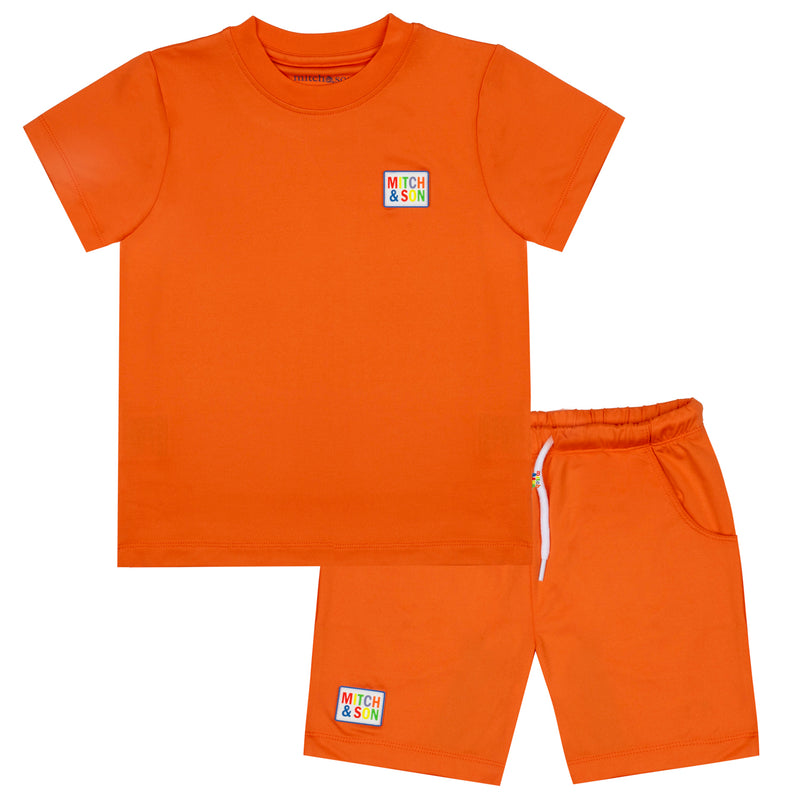 SS24 Mitch & Son VASCO Bright Orange Poly Logo Short Set