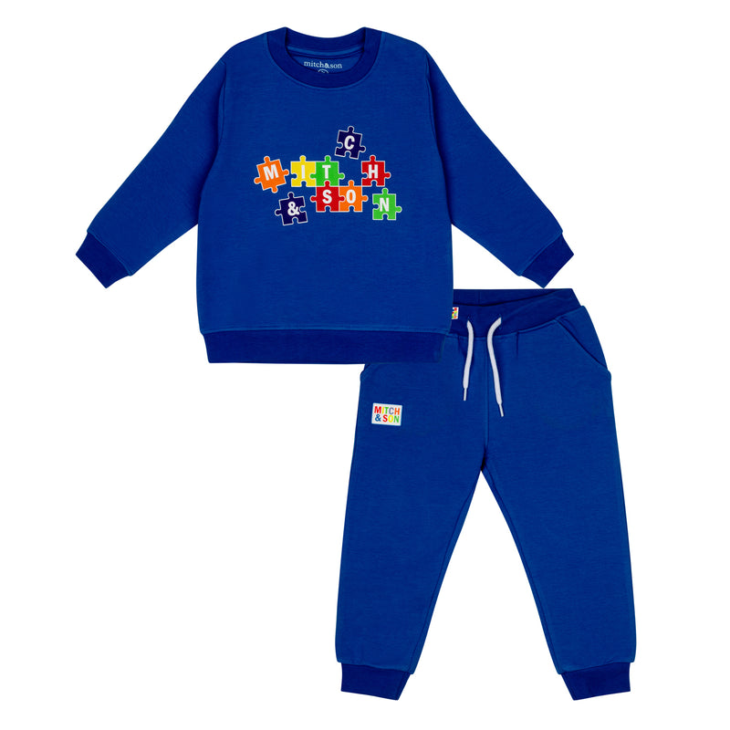 SS24 Mitch & Son VEX Bright Blue Jigsaw Sweat Tracksuit