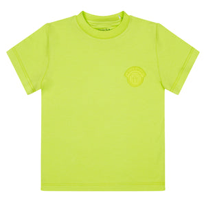 SS24 Mitch & Son Junior WILLIAM & WILSON Light Grey & Lime Sherbet Knitted Poly Zipper T-Shirt & Short Set