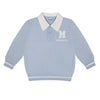 Mitch & Son ANDRE Pale Blue Knitted Polo Top