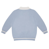 Mitch & Son ANDRE Pale Blue Knitted Polo Top