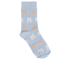Mitch & Son ANWAR Pale Blue Logo Two Pack Of Socks
