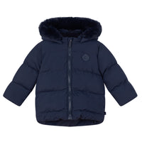 Mitch & Son BARRY Navy Blue Faux Fur Padded Jacket