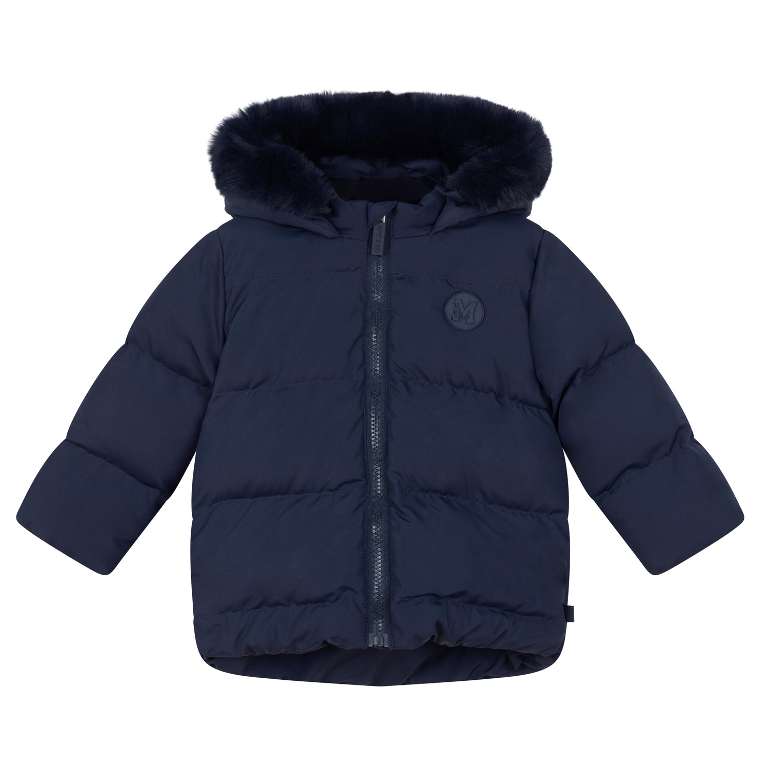 Mitch & Son BARRY Navy Blue Faux Fur Padded Jacket