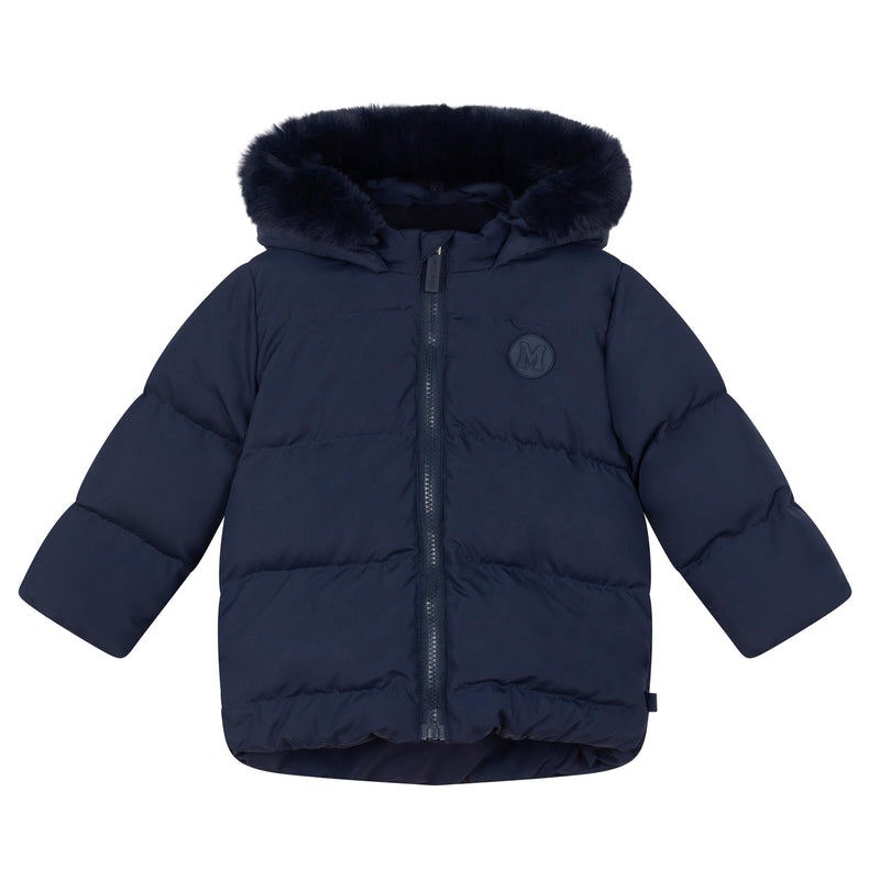 AW24 Mitch & Son BARRY Navy Blue Faux Fur Padded Jacket