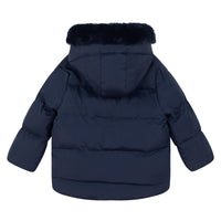 Mitch & Son BARRY Navy Blue Faux Fur Padded Jacket