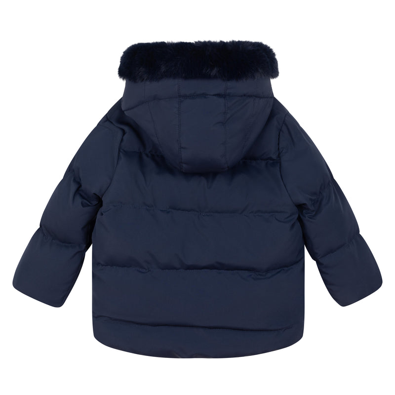 Mitch & Son BARRY Navy Blue Faux Fur Padded Jacket