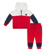 AW24 Mitch & Son BLAKE & BERT Red & Navy Blue Three Piece Logo Badge Zipper Hoody Tracksuit