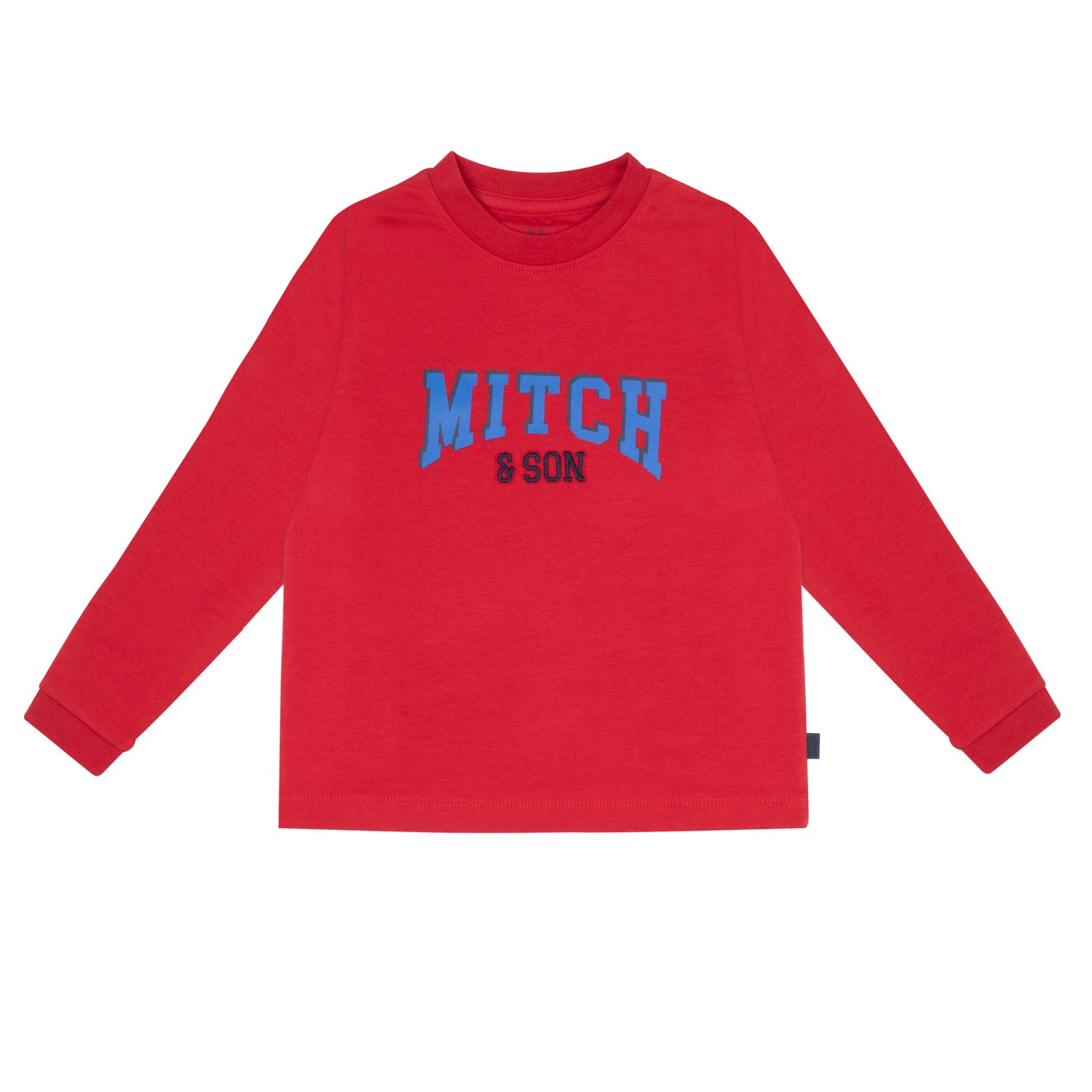 Mitch & Son BRODY & BYRON Navy Blue & Red Long Sleeve Top & Twill Trouser Set